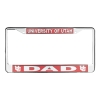 University of Utah Dad License Plate Frame Image